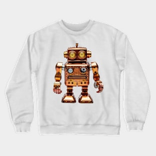 Bronze Buddy - Adorable Retro Square Robot Crewneck Sweatshirt